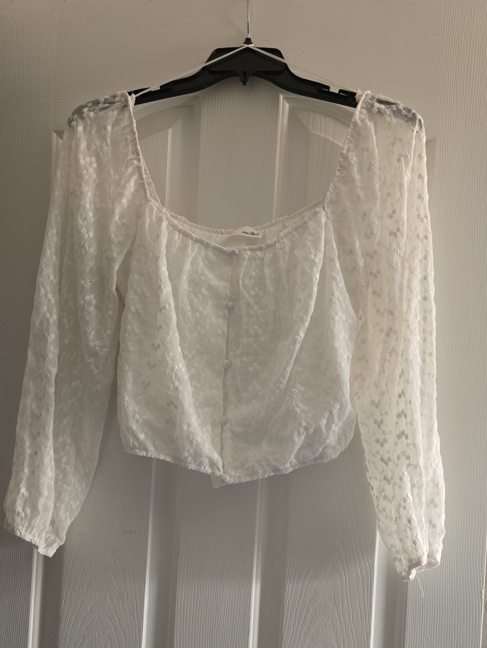 Heatherly Crop Peasant Blouse